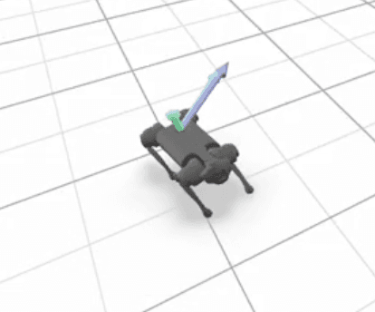 Isometric render of the quadruped robot model