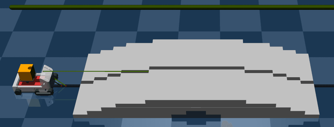Isometric view of the scene used to test stair climbing